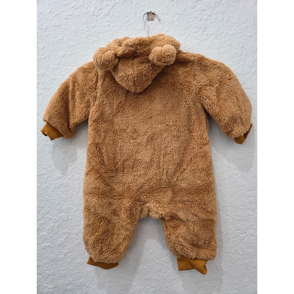 Baby Sherpa Fleece‎ Bear Bunting One Piece Romper Brown Size 70 Hooded 3D Ears